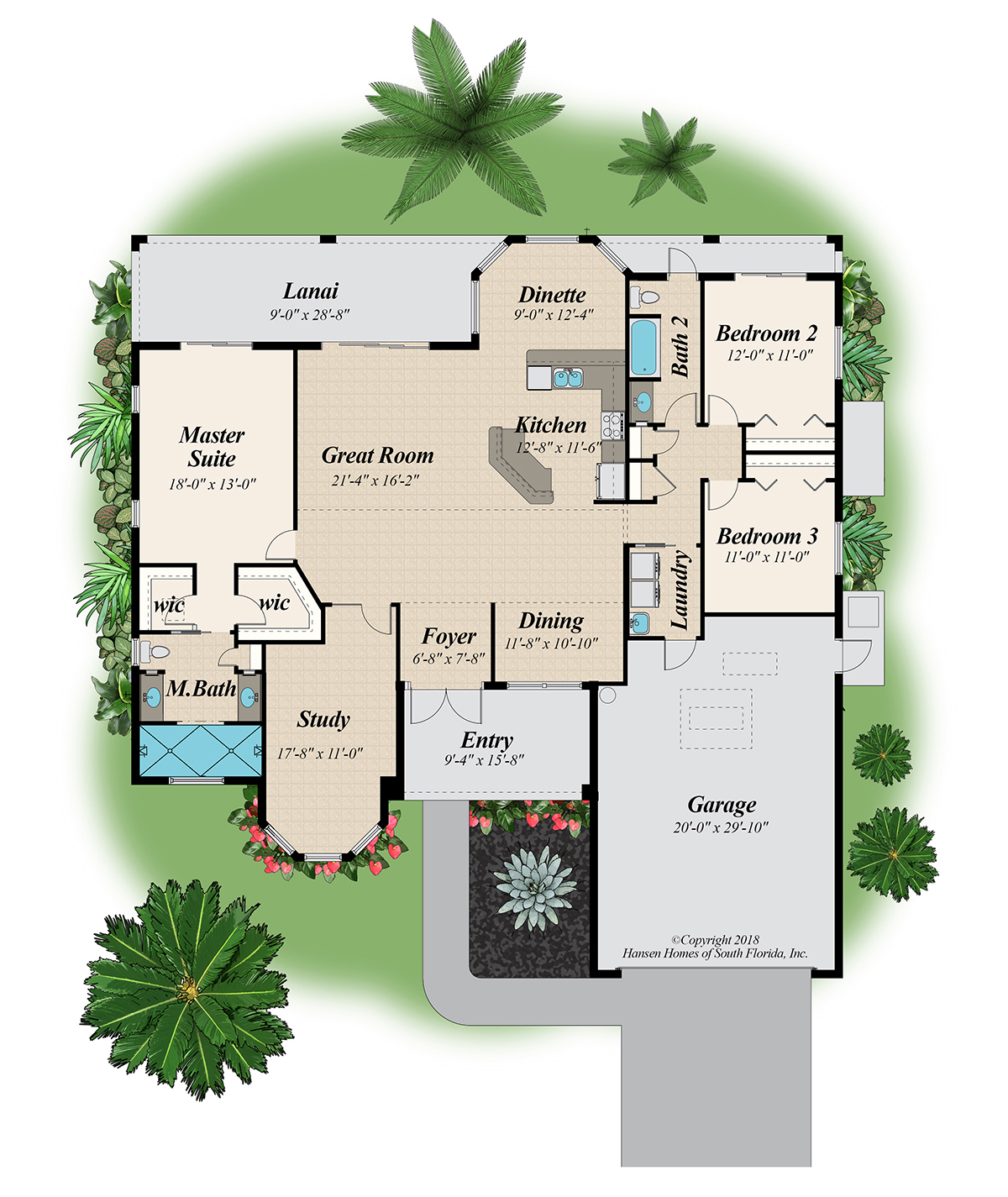 The Slater Home Plan 3 Bedroom 2 Bath 2 Car Garage 2 260 Sq Ft Living Space